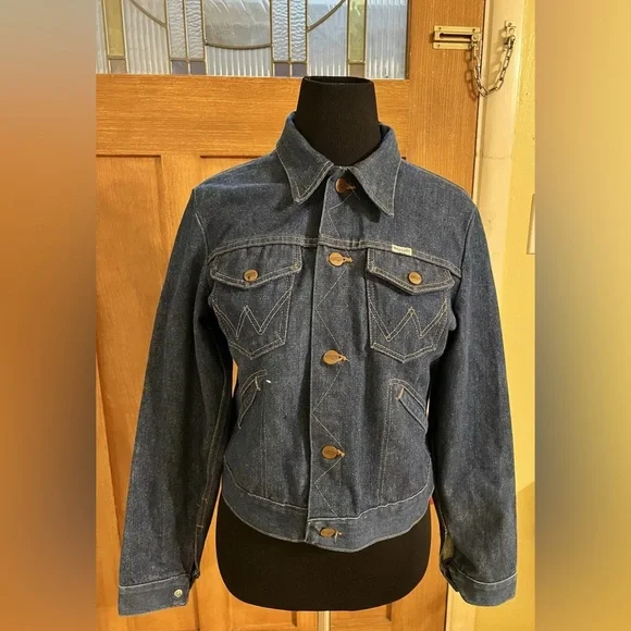 Vintage Wrangler Jacket Rainbow Tag  Jean Western Cowboy - Picture 2 of 13